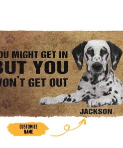 GearHuman 3D Dalmatian Custom Name Doormat GV22016 Doormat Doormat S(15,8''x23,6'')