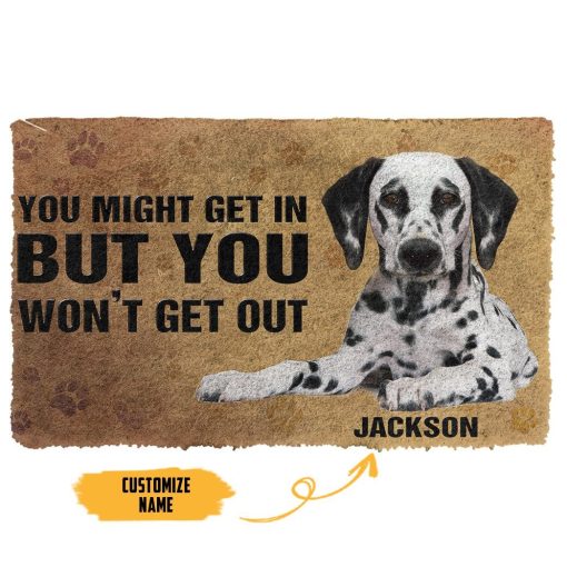 GearHuman 3D Dalmatian Custom Name Doormat GV22016 Doormat Doormat S(15,8''x23,6'')