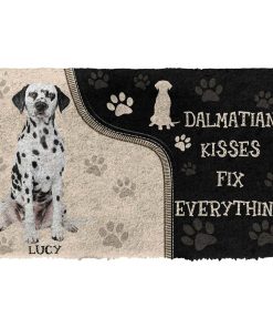 Gearhuman 3D Dalmatian Kisses Fix Anything Custom Name Doormat GV010317 Doormat Doormat S(15,8''x23,6'')