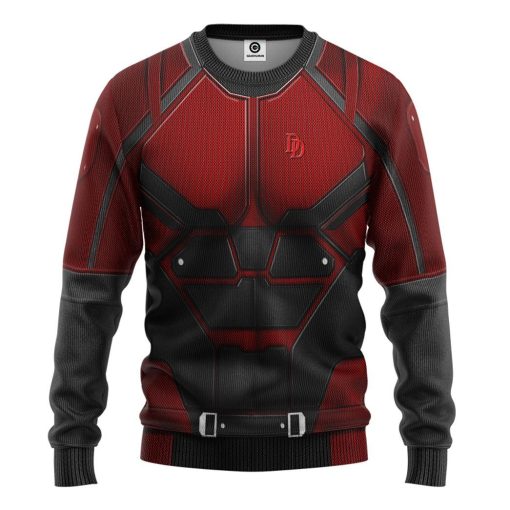Gearhuman 3D Daredevil Suit Custom Tshirt Hoodie Apparel CW16123 3D Apparel Long Sleeve S