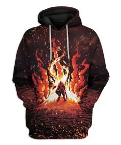 Gearhuman 3D Dark Souls Chosen Undead Through The Bonfire Custom T-Shirts Hoodies Apparel HD-DT1102201 3D Custom Fleece Hoodies Hoodie S 