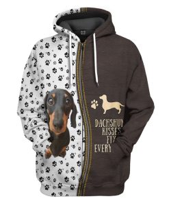 Gearhuman 3D Dashshund Kisses Fix Everything Tshirt Hoodie Apparel GB02032 3D Apparel Hoodie S