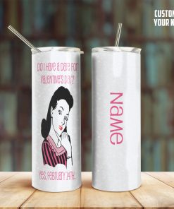 GearHuman 3D Date For Valentines Custom Name Tumbler GR05013 Tumbler Long 20oz