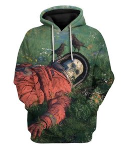 Gearhuman 3D Dead Skull Astronaut Custom T-Shirts Hoodies Apparel A15021 3D Custom Fleece Hoodies Hoodie S