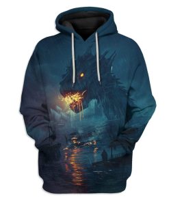 Gearhuman 3D Deep Sea Dragon Custom T-Shirts Hoodies Apparel HD-AT1102201 3D Custom Fleece Hoodies Hoodie S 