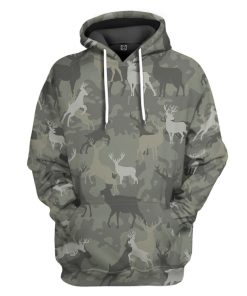 Gearhuman 3D Deer Camo Custom Tshirt Hoodie Apparel GV08122 3D Apparel Hoodie S 