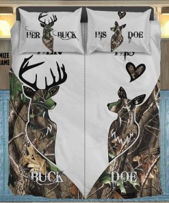 Gearhuman 3D Deer Hunting Couple Custom Name Bedding Set GK11011 Bedding Set Twin 3PCS 