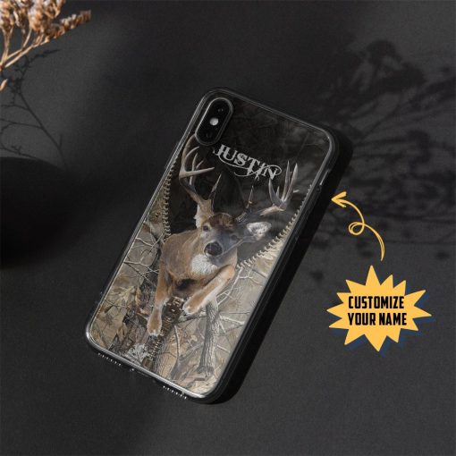 Gearhuman 3D Deer Hunting Custom Name Phonecase GB270113 Glass Phone Case