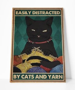 Gearhuman 3D Distracted By Cats And Yarn Canvas GB100312 Canvas 1 Piece Non Frame M