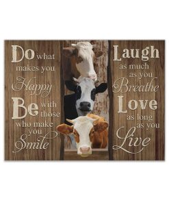 Gearhuman 3D Do What Makes You Happy Cow Canvas GB08037 Canvas 1 Piece Non Frame M