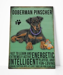 Gearhuman 3D Doberman Pinscher Dog Vintage Quotes Custom Canvas GW01037 Canvas 1 Piece Non Frame M