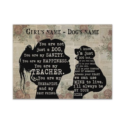 Gearhuman 3D Dog Lover Custom Name Canvas GK04012 Canvas 1 Piece Non Frame M