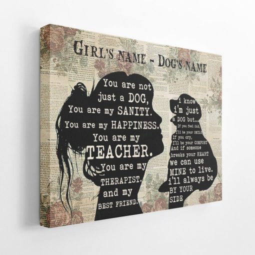 Gearhuman 3D Dog Lover Custom Name Canvas GK04012 Canvas