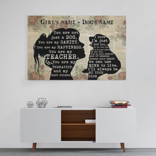 Gearhuman 3D Dog Lover Custom Name Canvas GK04012 Canvas