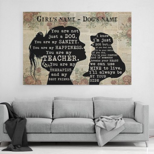 Gearhuman 3D Dog Lover Custom Name Canvas GK04012 Canvas