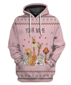 Gearhuman 3D Dogs Make Me Happy Custom Name Christmas Ugly Sweatshirt Apparel GB26111 3D Apparel Hoodie S