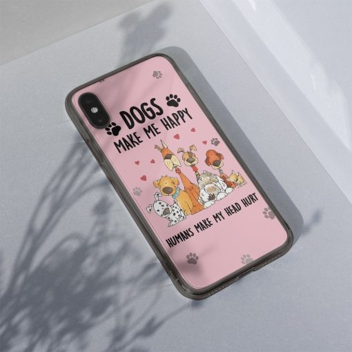 Gearhuman 3D Dogs Make Me Happy Phonecase GB24111 Glass Phone Case