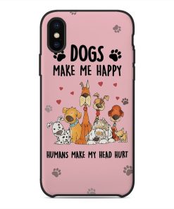 Gearhuman 3D Dogs Make Me Happy Phonecase GB24111 Glass Phone Case Iphone X 