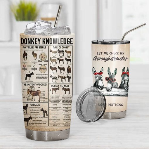 Gearhuman 3D Donkey Knowledge Giveashitometer Custom Tumbler GB01023 Tumbler