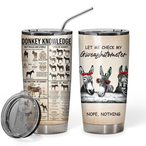 Gearhuman 3D Donkey Knowledge Giveashitometer Custom Tumbler GB01023 Tumbler