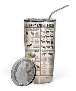 Gearhuman 3D Donkey Knowledge Giveashitometer Custom Tumbler GB01023 Tumbler Short 20oz