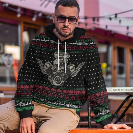 Gearhumans 3D Drag Racing Christmas Custom Tshirt Hoodie Apparel 8 Gearhuman 3D Drag Racing Christmas Sweater Custom Tshirt Hoodie Apparel CW06115 3D Apparel