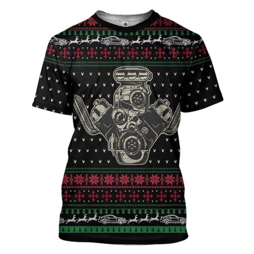 Gearhumans 3D Drag Racing Christmas Custom Tshirt Hoodie Apparel 3 Gearhuman 3D Drag Racing Christmas Sweater Custom Tshirt Hoodie Apparel CW06115 3D Apparel T-Shirt S