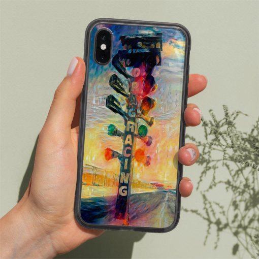 Gearhuman 3D Drag Racing Phonecase GK040111 Glass Phone Case
