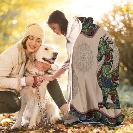 Gearhuman 3D Dragon Mandala Custom Hooded Blanket GW09125 Hooded Blanket
