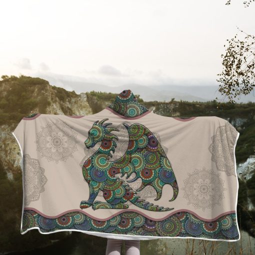 Gearhuman 3D Dragon Mandala Custom Hooded Blanket GW09125 Hooded Blanket