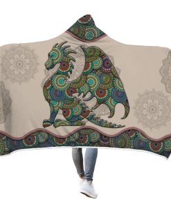 Gearhuman 3D Dragon Mandala Custom Hooded Blanket GW09125 Hooded Blanket M(51''x59'') 
