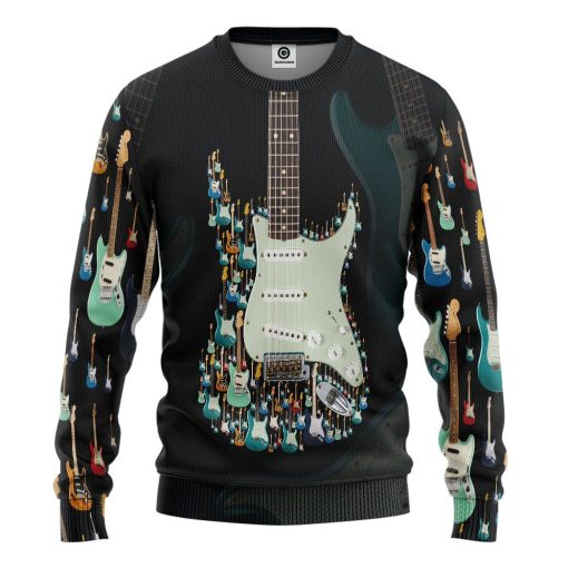 Gearhuman 3D Electric Guitar Custom Tshirt Hoodie Apparel GV05119 3D Apparel Long Sleeve S