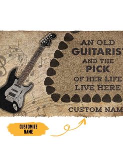 GearHuman 3D Electric Guitars An Old Guitarist Custom Doormat GR21015 Doormat Doormat S(15,8''x23,6'') 