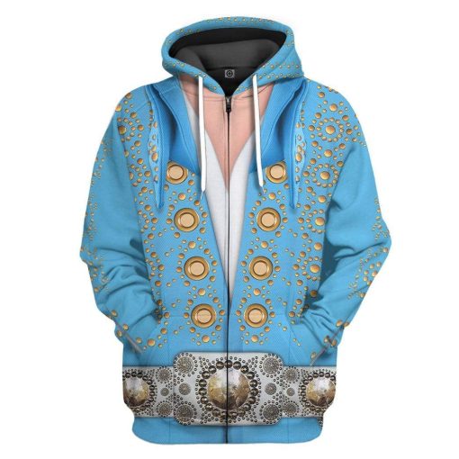 Gearhuman 3D Elvis Presley Custom Hoodie Apparel GL10085 3D Custom Fleece Hoodies Zip Hoodie S