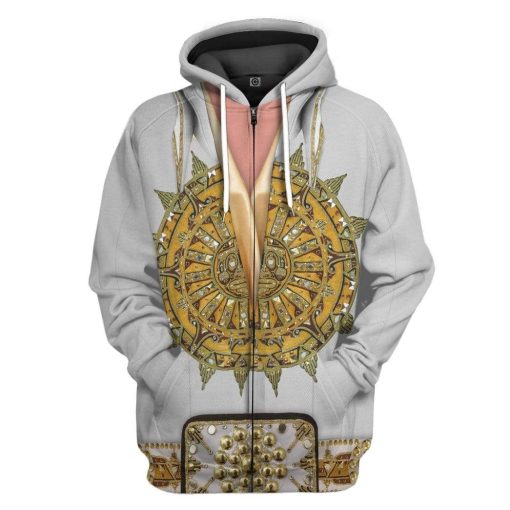 Gearhuman 3D Elvis Presley Custom Hoodie Apparel GL17082 3D Custom Fleece Hoodies Zip Hoodie S