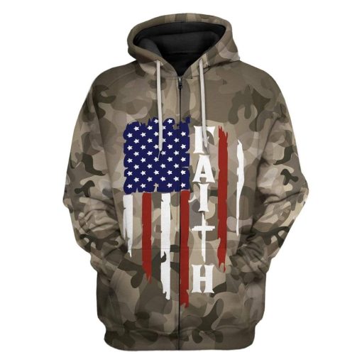 Gearhuman 3D Faith Camo Custom Hoodie Apparel GL22066 3D Custom Fleece Hoodies Zip Hoodie S