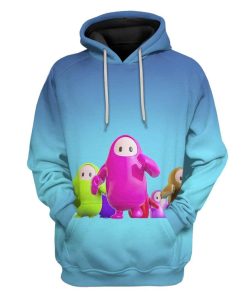 Gearhuman 3D Fall Guys Race Custom Hoodie Apparel GS12083 3D Custom Fleece Hoodies Hoodie S 