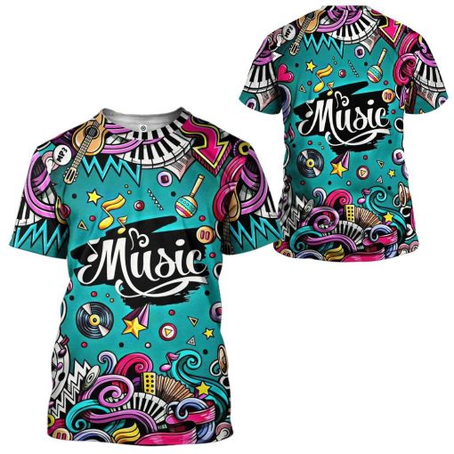 GearHuman 3D Fashion Musical Instruments Cutsom Shirt GR12014 3D Apparel