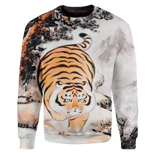 Gearhuman 3D Fat Tiger Custom T-Shirts Hoodies Apparel AN-TA1202204 3D Custom Fleece Hoodies Long Sleeve S