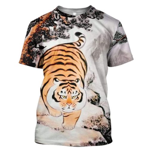 Gearhuman 3D Fat Tiger Custom T-Shirts Hoodies Apparel AN-TA1202204 3D Custom Fleece Hoodies T-Shirt S