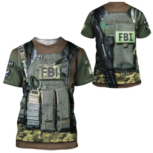 Gearhuman 3D FBI Uniform Custom Tshirt Hoodie Appreal CK24113 3D Apparel