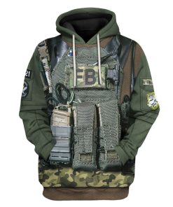 Gearhuman 3D FBI Uniform Custom Tshirt Hoodie Appreal CK24113 3D Apparel Hoodie S 