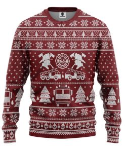 Gearhuman 3D FIRE DEPT Firefighter Ugly Christmas Sweater Red Custom Sweatshirt Apparel GV071012 Sweatshirt Sweatshirt S 