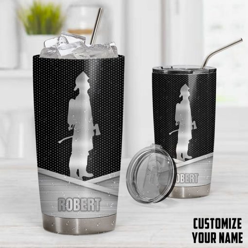 Gearhuman 3D Firefighter Silver Custom Name Tumbler GB180220 Tumbler