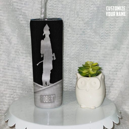 Gearhuman 3D Firefighter Silver Custom Name Tumbler GB180220 Tumbler