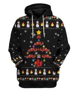Gearhuman 3D Firefighter Truck Tree Ugly Christmas Sweater Custom Hoodie Apparel GV071014 3D Apparel Hoodie S 