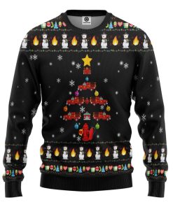 Gearhuman 3D Firefighter Truck Tree Ugly Christmas Sweater Custom Sweatshirt Apparel GV071014 Sweatshirt Sweatshirt S 