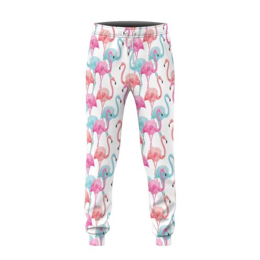 Gearhuman 3D Flamingo Pink Blue Water Hoodie Custom Sweatpants CR211215 Sweatpants
