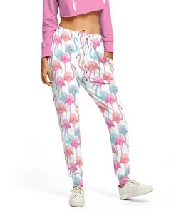 Gearhuman 3D Flamingo Pink Blue Water Hoodie Custom Sweatpants CR211215 Sweatpants Sweatpants S 