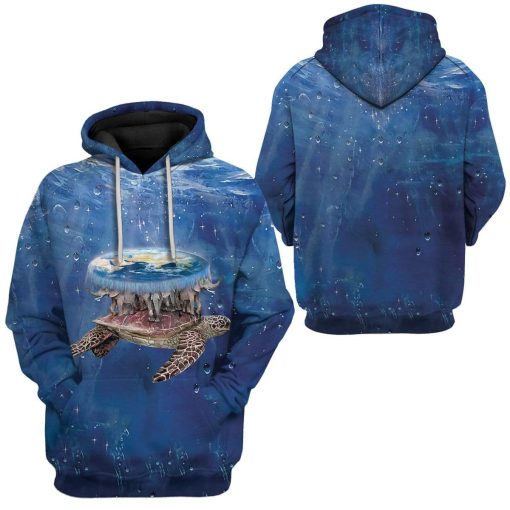 Gearhuman 3D Flat Earth Custom Hoodies Apparel GA21022 3D Custom Fleece Hoodies